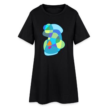 Conception accentuée de la forme des couleurs - Robe T-shirt Femme - noir - Devant