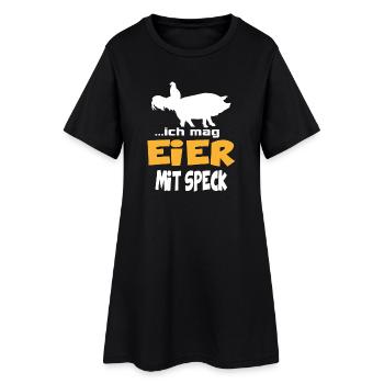 Ich mag Eier mit Speck Huhn Schwein Animals - Frauen T-Shirt-Kleid - Schwarz - Vorne