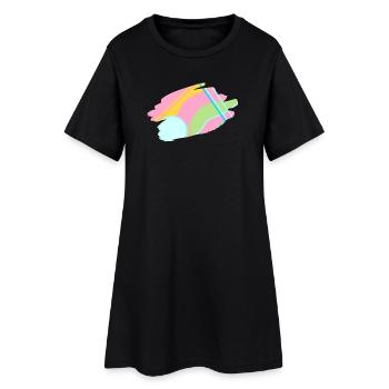 Design abstrait pastel - Robe T-shirt Femme - noir - Devant