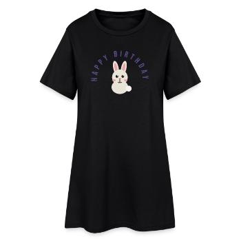 JOYEUX ANNIVERSAIRE. HAPPY BIRTHDAY. ANNIVERSAIRE. - Robe T-shirt Femme - noir - Devant