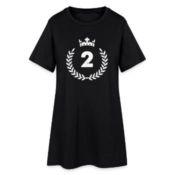 Numéro Deux avec Couronne et Laurel - Robe T-shirt Femme - noir - Devant