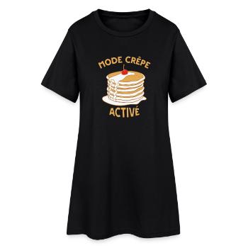 Aktiver Crêpe-Modus - Frauen T-Shirt-Kleid - Schwarz - Vorne