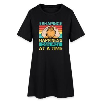 Cadeaux pour les potiers façonnant la poterie Happiness - Robe T-shirt Femme - noir - Devant