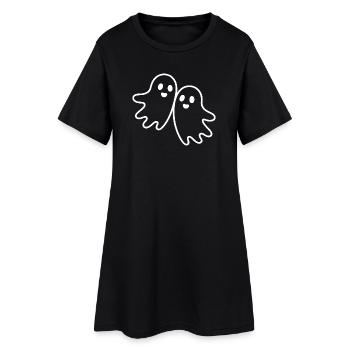 Deux fantômes amicaux qui s’embrassent - Robe T-shirt Femme - noir - Devant