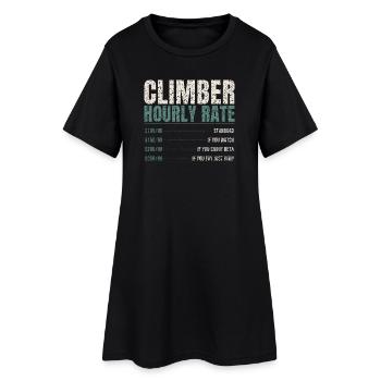 Tarif horaire de grimpeur drôle - Robe T-shirt Femme - noir - Devant