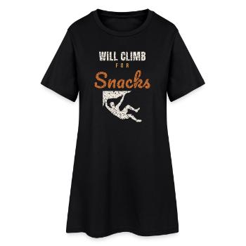 Will Climb For Snacks - Robe T-shirt Femme - noir - Devant