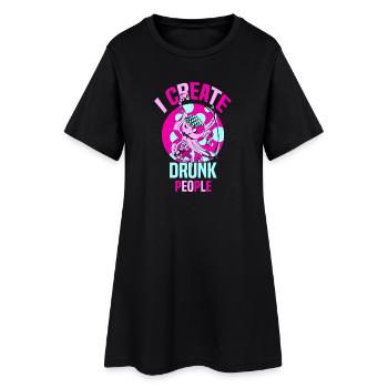 Serveur Barman Barchef - Robe T-shirt Femme - noir - Devant