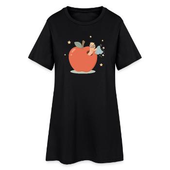 Rat de bibliothèque drôle qui nettoie la maison - Robe T-shirt Femme - noir - Devant