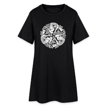 Verflochten keltische Männer - Frauen T-Shirt-Kleid - Schwarz - Vorne