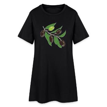 Olive Branche Verte Olive foncée - Robe T-shirt Femme - noir - Devant