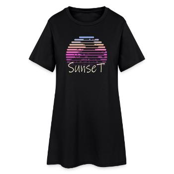 Sunset Palm Trees - Robe T-shirt Femme - noir - Devant