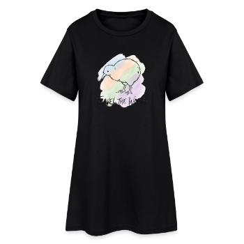 Illustration de l’aquarelle d’un oiseau kiwi du World Tour - Robe T-shirt Femme - noir - Devant