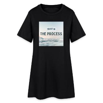 Trust In The Process Inspirierendes Zitatdesign - Frauen T-Shirt-Kleid - Schwarz - Vorne