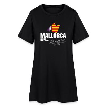 Mallorca Auswandern - Frauen T-Shirt-Kleid - Schwarz - Vorne