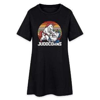 Judocorns Unicorns Judo Arts Martiaux Rétro - Robe T-shirt Femme - noir - Devant