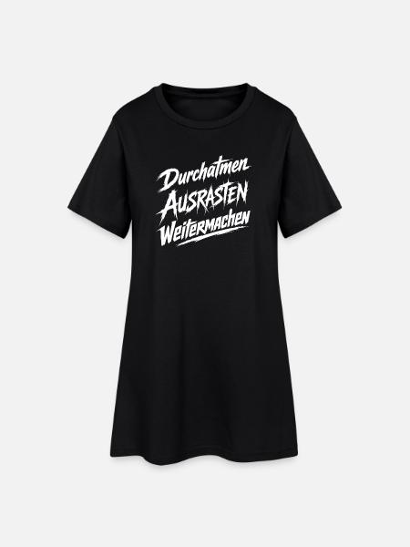 Weitermachen Humor - Frauen T-Shirt-Kleid - Schwarz