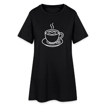 Café avec cœur pour les amateurs de café - Robe T-shirt Femme - noir - Devant