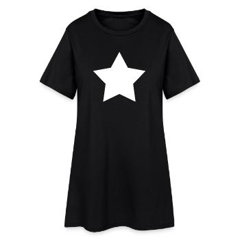 étoile blanche, étoile blanche - Robe T-shirt Femme - noir - Devant