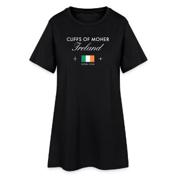 Cliffs of Moher Coordonnées Souvenir de voyage - Robe T-shirt Femme - noir - Devant