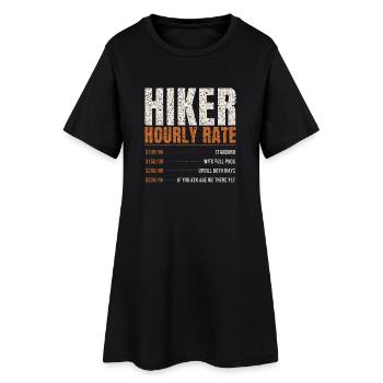 Tarif horaire de randonneur drôle - Robe T-shirt Femme - noir - Devant