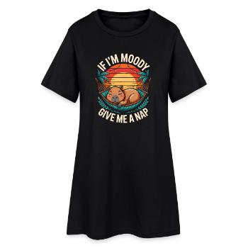 Si je suis lunatique, donne-moi une sieste, drôle de capybara - Robe T-shirt Femme - noir - Devant