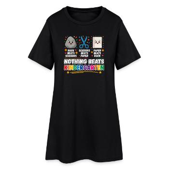 Rien ne vaut la feuille de ciseaux de pierre de maternelle - Robe T-shirt Femme - noir - Devant
