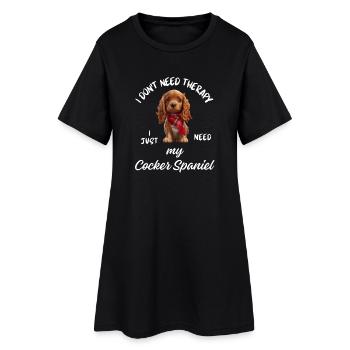 Thérapie avec le cocker spaniel - Robe T-shirt Femme - noir - Devant