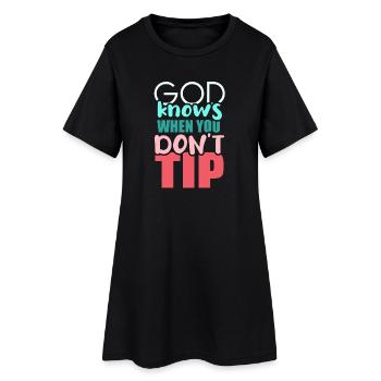 Serveur Barman Barchef - Robe T-shirt Femme - noir - Devant