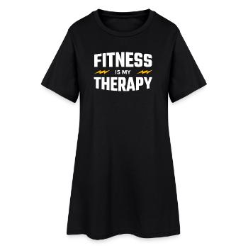 Chemise de fitness - Robe T-shirt Femme - noir - Devant