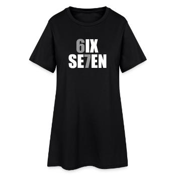 Six Seven - 67 - Meme - Basketball - 6-7 - Frauen T-Shirt-Kleid - Schwarz - Vorne