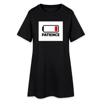 Icône de batterie PATIENCE avec police - Robe T-shirt Femme - noir - Devant