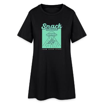 Snack de pizza OVNI - Robe T-shirt Femme - noir - Devant