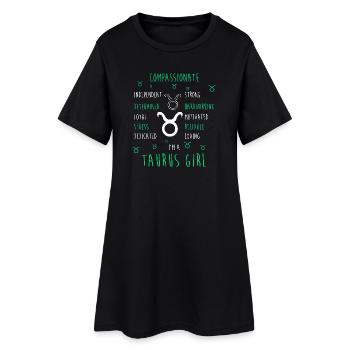 Signe du zodiaque Taureau - Robe T-shirt Femme - noir - Devant