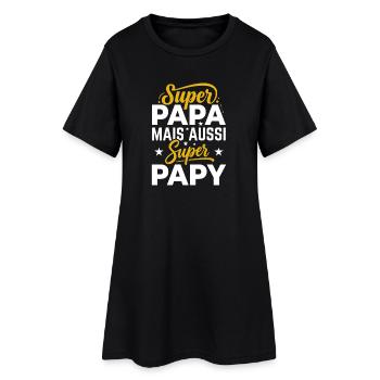 Super Papa Mais Aussi Super Papy Cadeau - Robe T-shirt Femme - noir - Devant