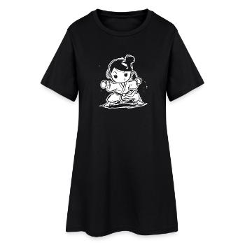Look de Karaté Girl Cartoon - Robe T-shirt Femme - noir - Devant
