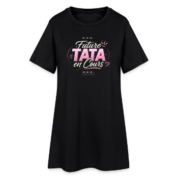 Future Tata in Progress 2027 – Schwangerschaftsankündigung - Frauen T-Shirt-Kleid - Schwarz - Vorne