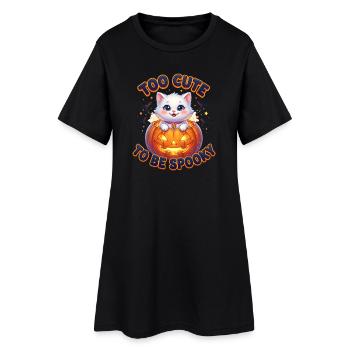 Chat trop mignon pour être effrayant - Robe T-shirt Femme - noir - Devant