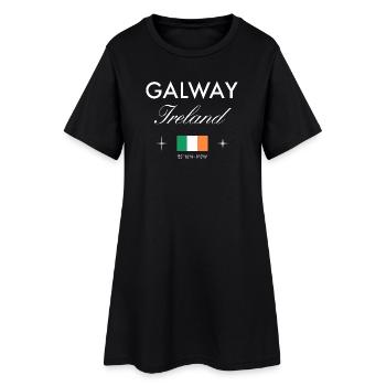 Galway Irlande Coordonnées Souvenir de voyage - Robe T-shirt Femme - noir - Devant