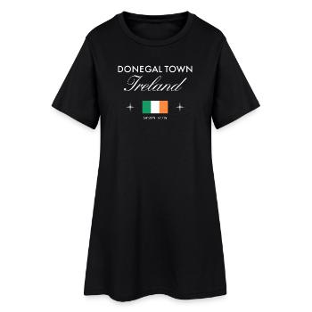 Souvenir de voyage de la Ville de Donegal Coordonnées Irlande - Robe T-shirt Femme - noir - Devant