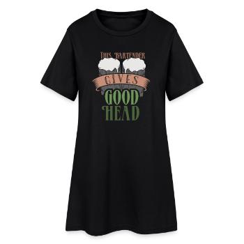 Serveur Barman Barchef - Robe T-shirt Femme - noir - Devant