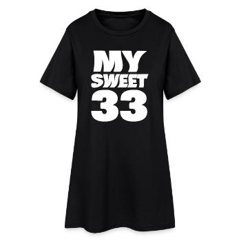 33 - Robe T-shirt Femme - noir - Devant