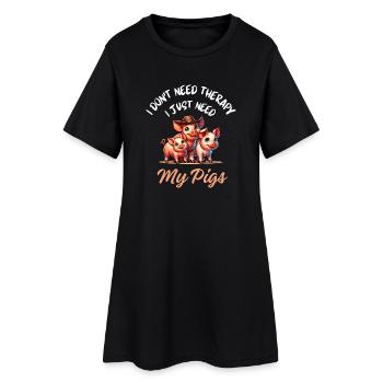 Thérapie de la ferme porcine - Robe T-shirt Femme - noir - Devant