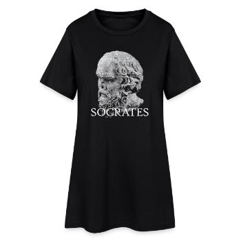 Portrait du crâne de Socrate - Robe T-shirt Femme - noir - Devant