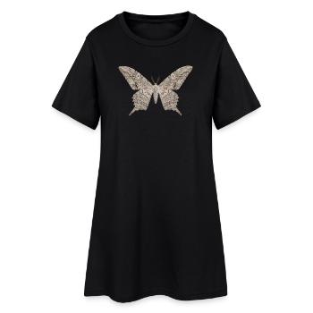 Papillon sorcier blanc Thysania agrippina - Robe T-shirt Femme - noir - Devant