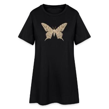 Papillon de nuit sorcière blanche Thysania agrippina Style dessin animé - Robe T-shirt Femme - noir - Devant