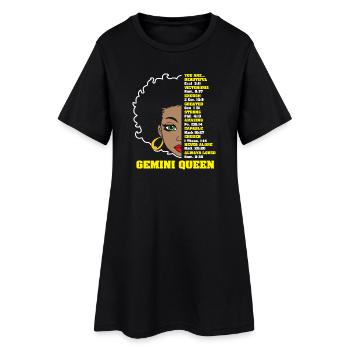 Signe du zodiaque Gémeaux - Robe T-shirt Femme - noir - Devant