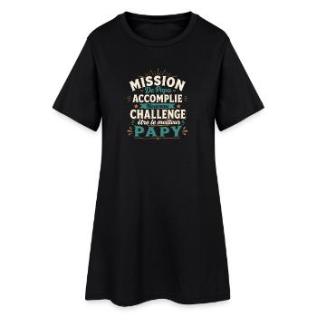 Mission De Papa Accomplie Cadeau Pour Futur Papy - Robe T-shirt Femme - noir - Devant