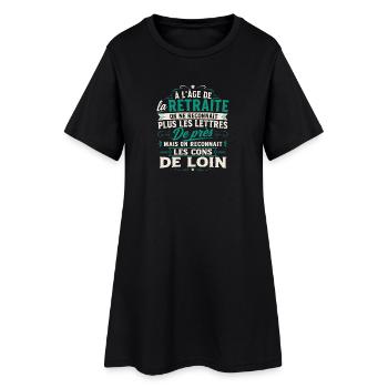 Avec l'age on reconnaît les cons de loin - Robe T-shirt Femme - noir - Devant