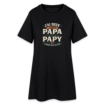 T-shirt J'ai Deux Titres Papa Et Papy Cadeau - Robe T-shirt Femme - noir - Devant