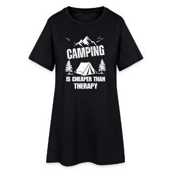 Cadeau de randonnée camping pour campeurs heureux et amateur de plein air - Robe T-shirt Femme - noir - Devant
